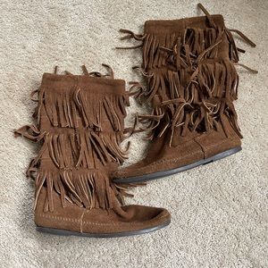 Brown 3 layer Minnetonka boots